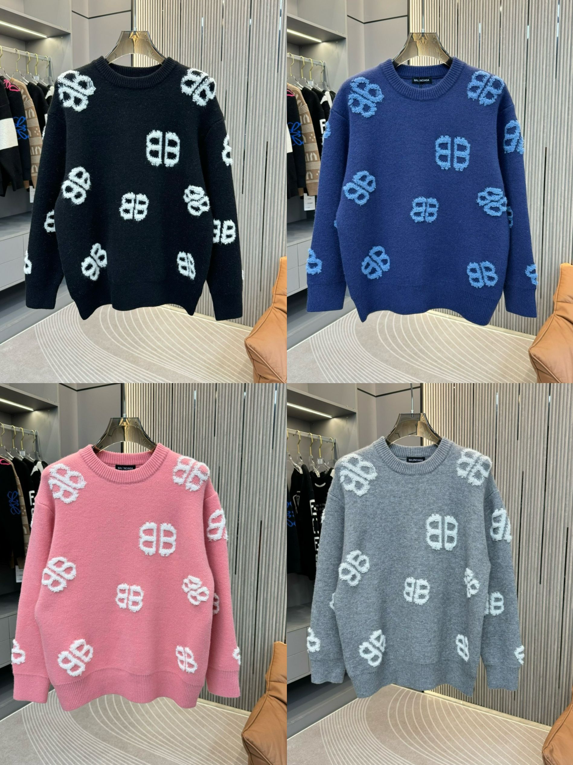 1:1 Top version new double B jacquard sweater