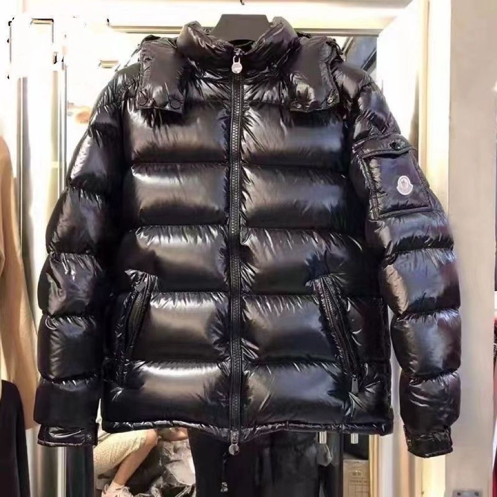 1:1 Top version all shiny black color down jacket