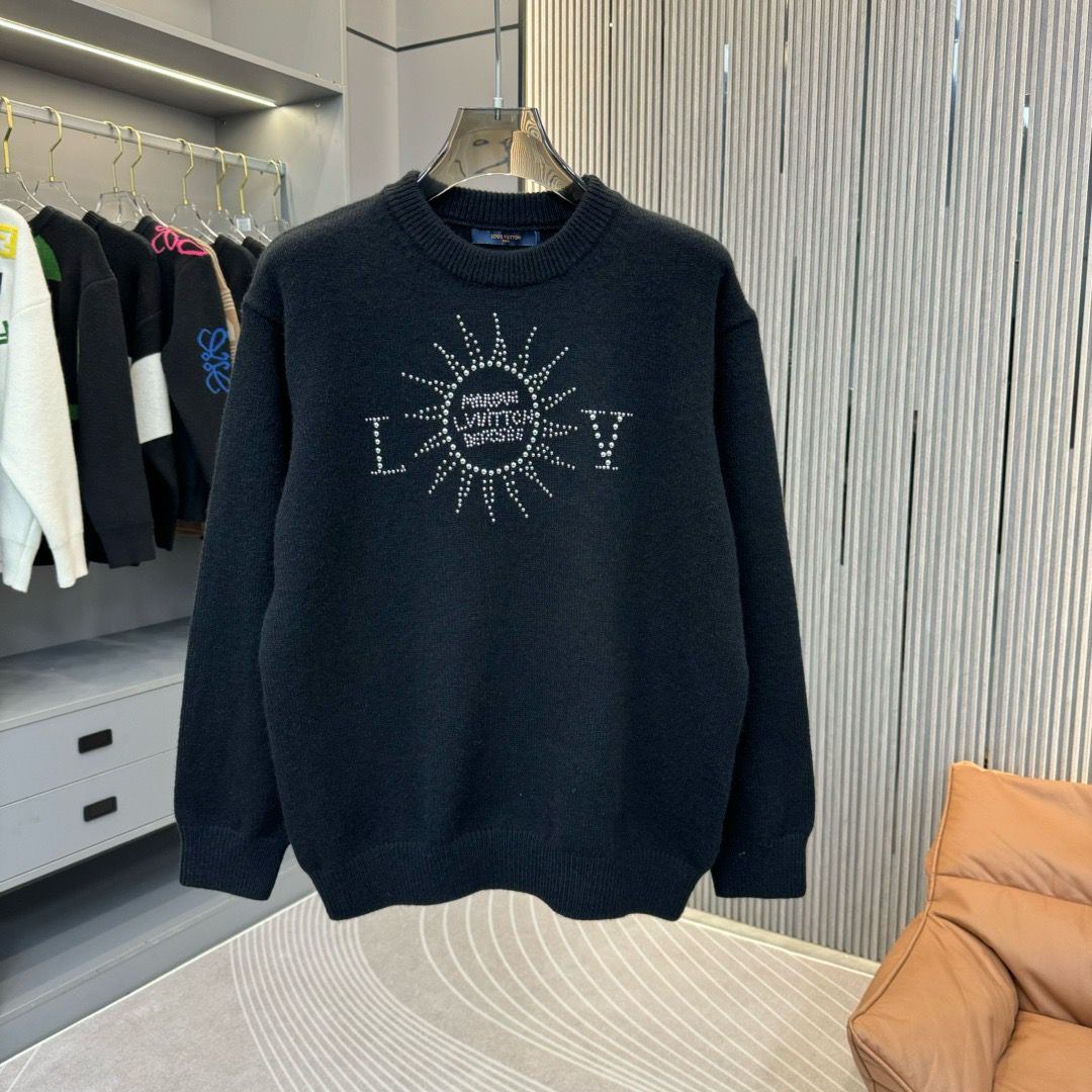 1:1 Top version new sun rhinestone sweater