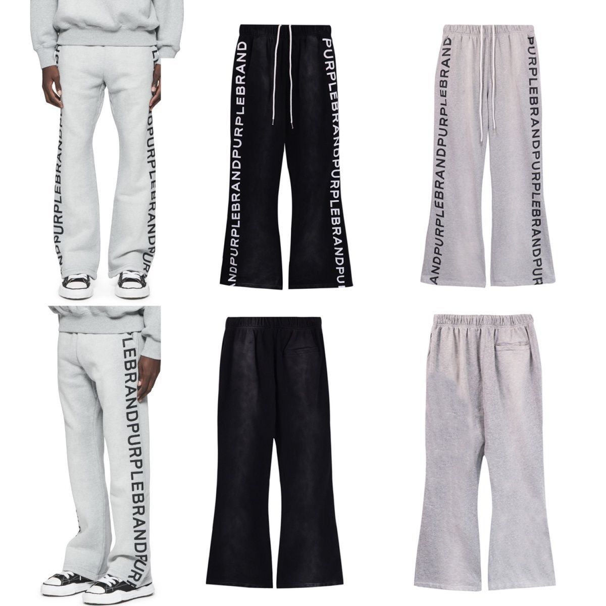 New basic grey black color flared sweatpant
