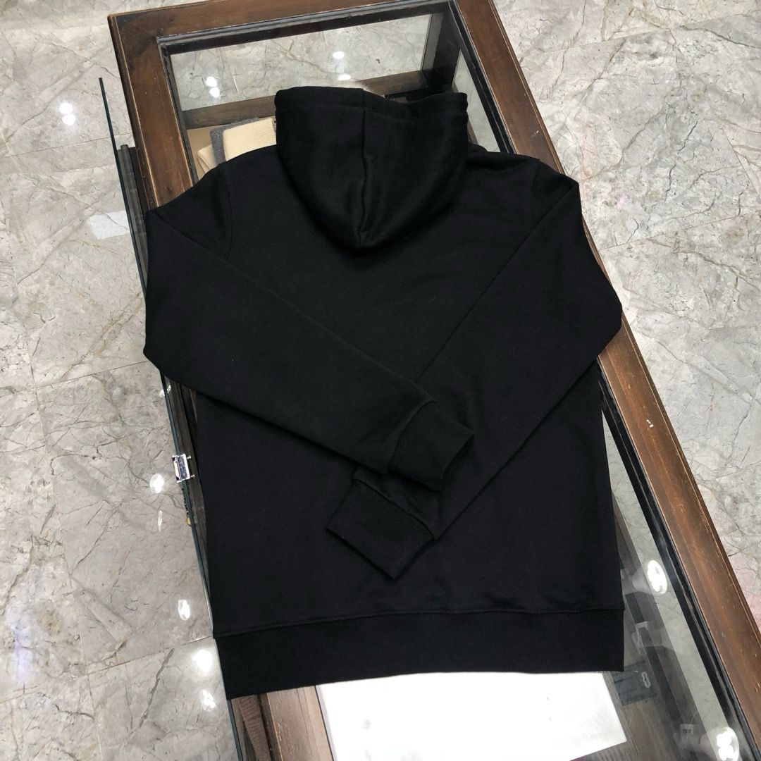 1:1 Version black with white full logo print hoodie
