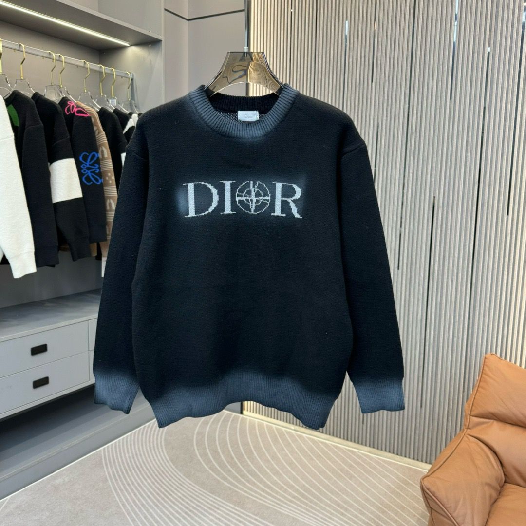 1:1 Top version new arrival D X STONE collab jacquard sweater