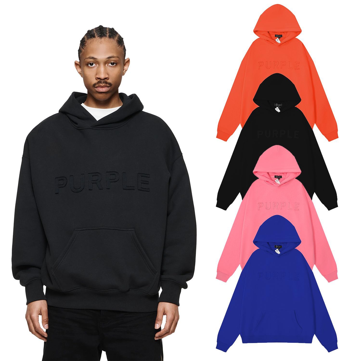 Basic style simple colorful hoodie