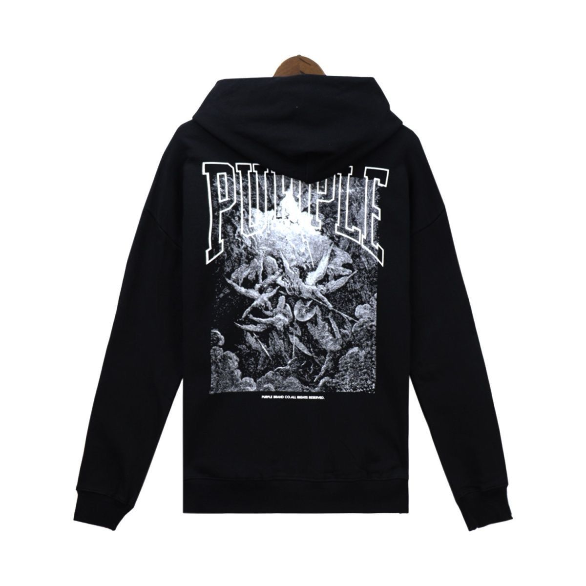 New arrival back white print hoodie