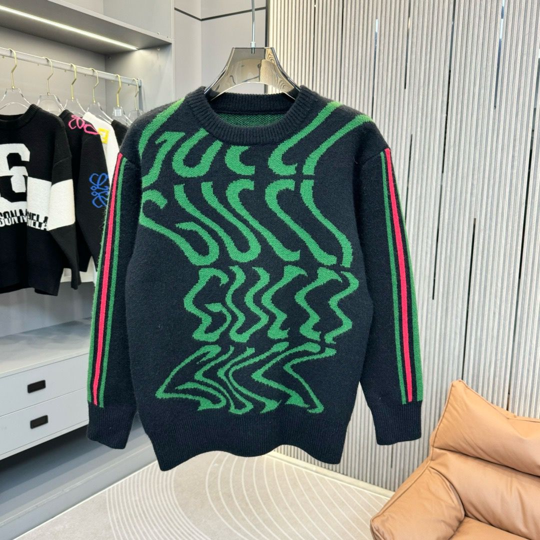1:1 Top version new arrival stripes jacquard sweater