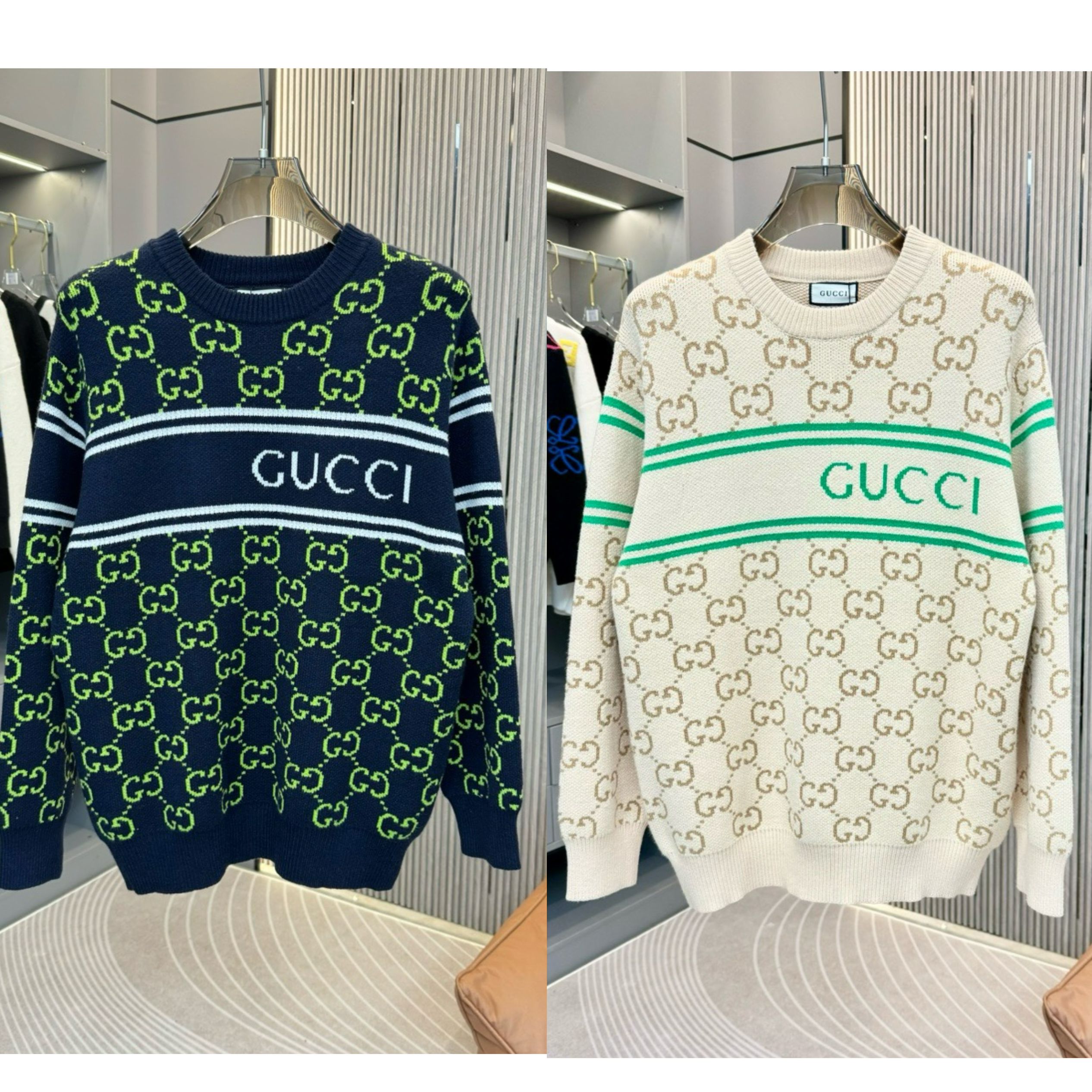 1:1 Top version new arrival jacquard green sweater
