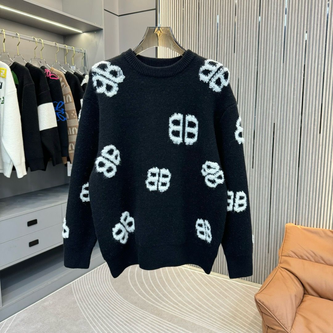 1:1 Top version new double B jacquard sweater