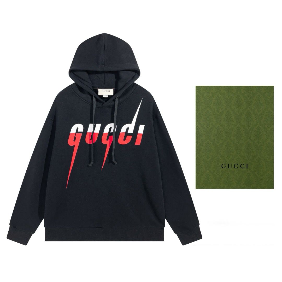 1:1 Version new style black with red white color logo hoodie