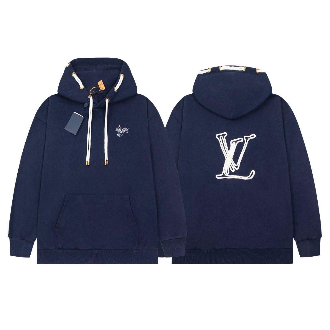 1:1 Version new arrival string embroidery navy blue hoodie