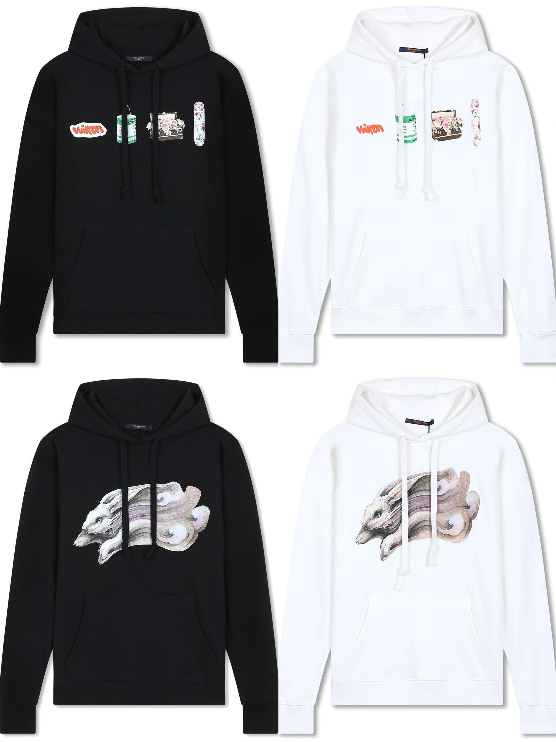 1:1 version new arrival fox print hoodie
