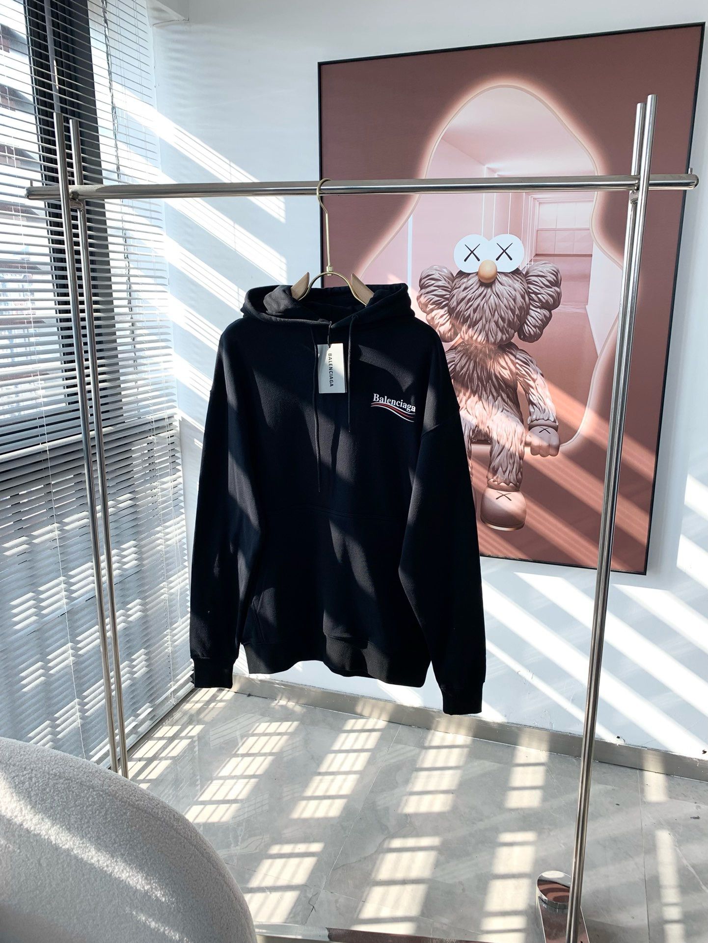 1:1 version new arrival classic style black white hoodie