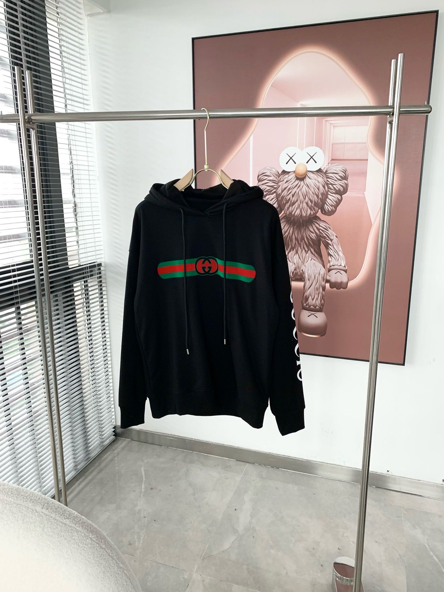 1:1 Version classic logo stripe print hoodie