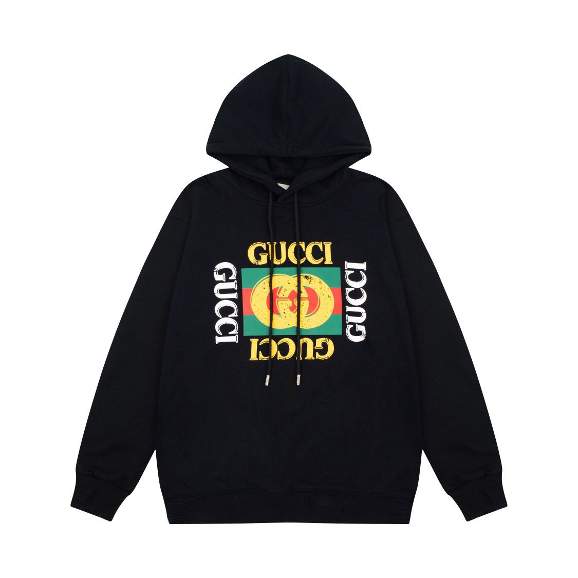 1:1 Version new arrival black with double G print hoodie