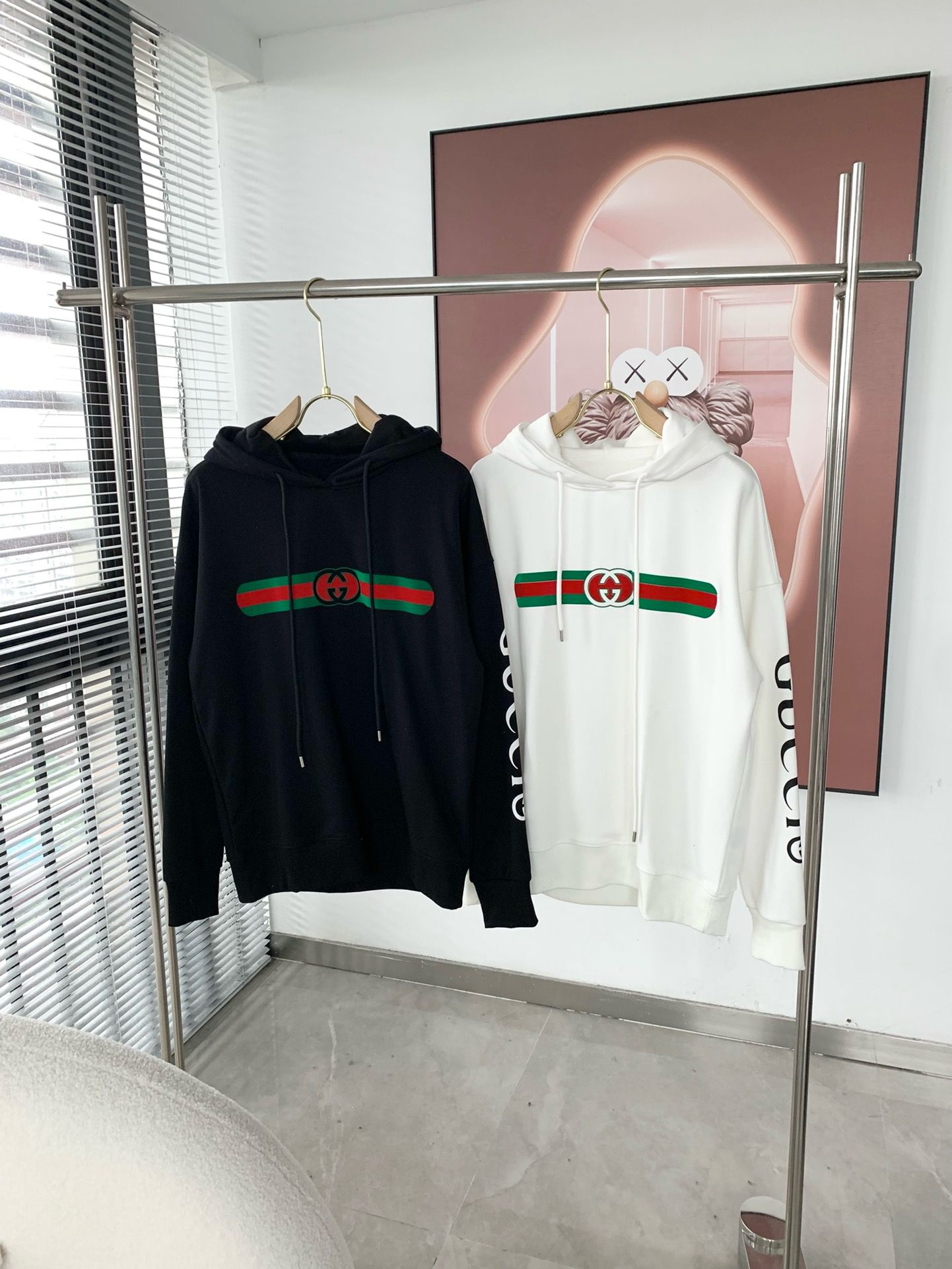 1:1 Version classic logo stripe print hoodie