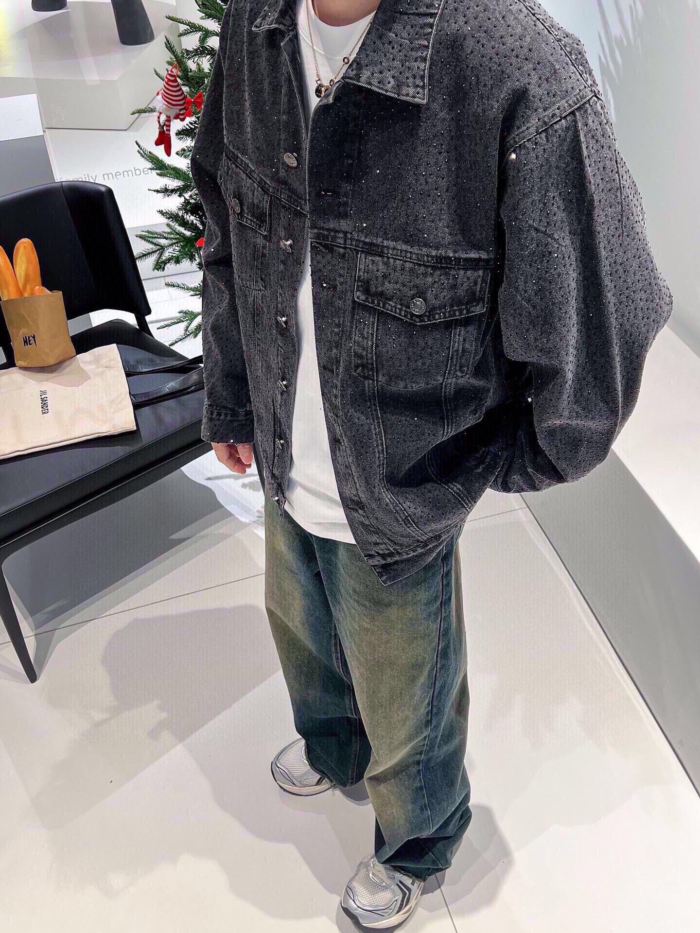1:1 Version new arrival rhinestone denim jacket
