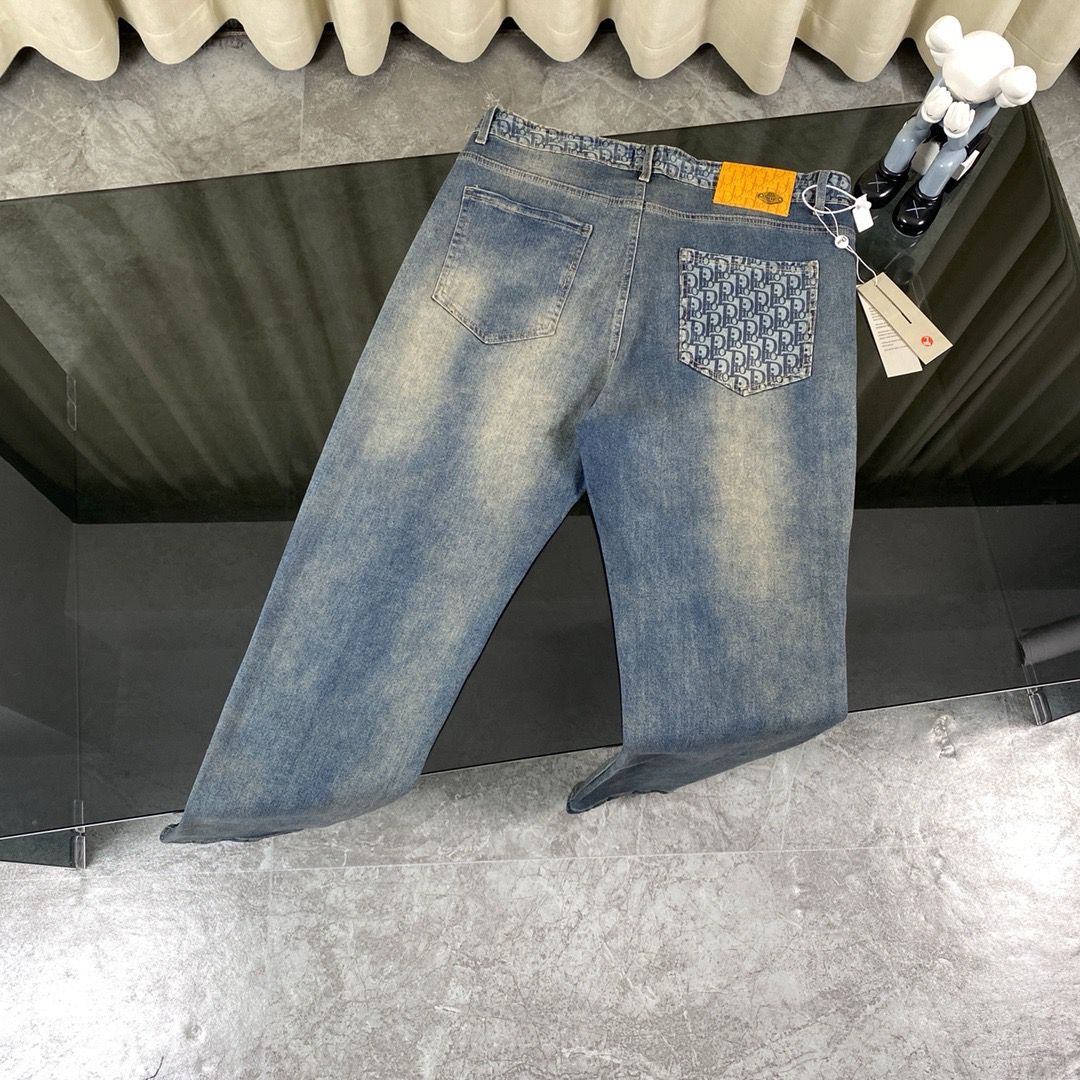 1:1 Version new logo pocket blue jeans