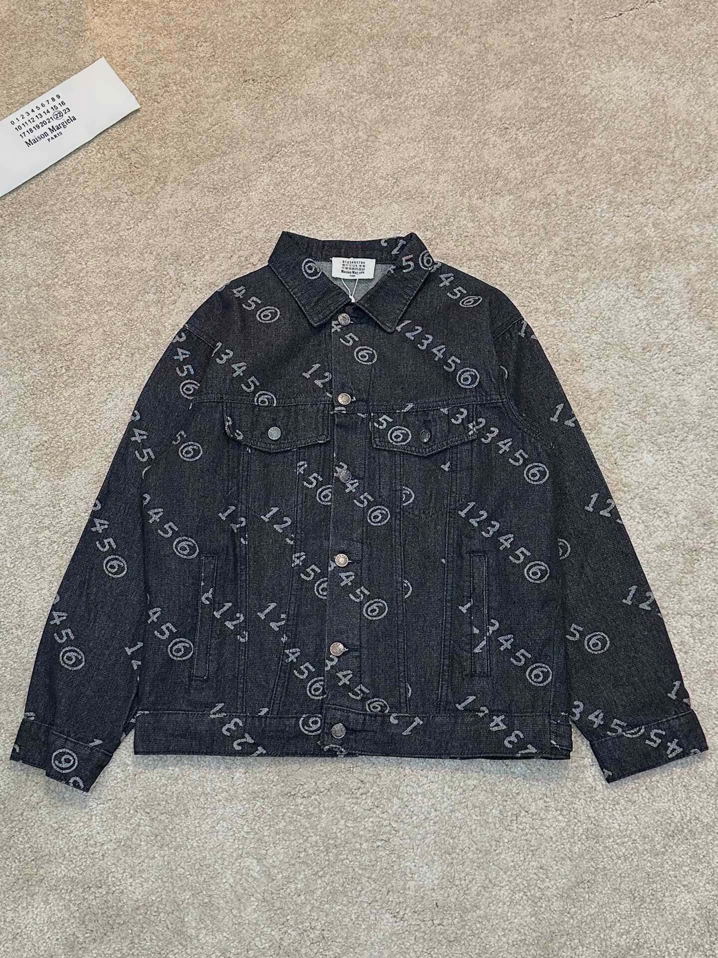 1:1 Version new arrival full logo print denim jacket