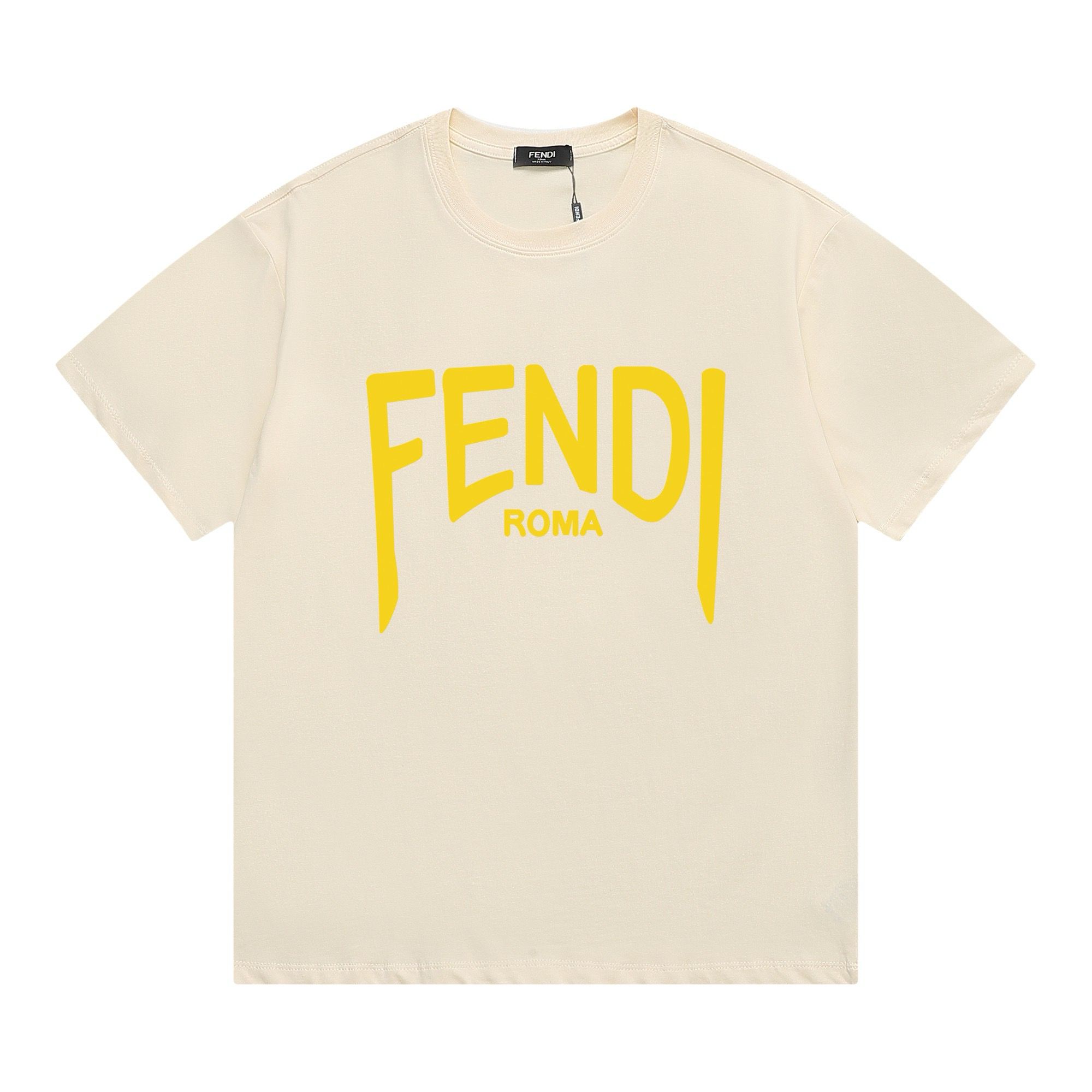 1:1 Version new style basic color with yellow logo print tee