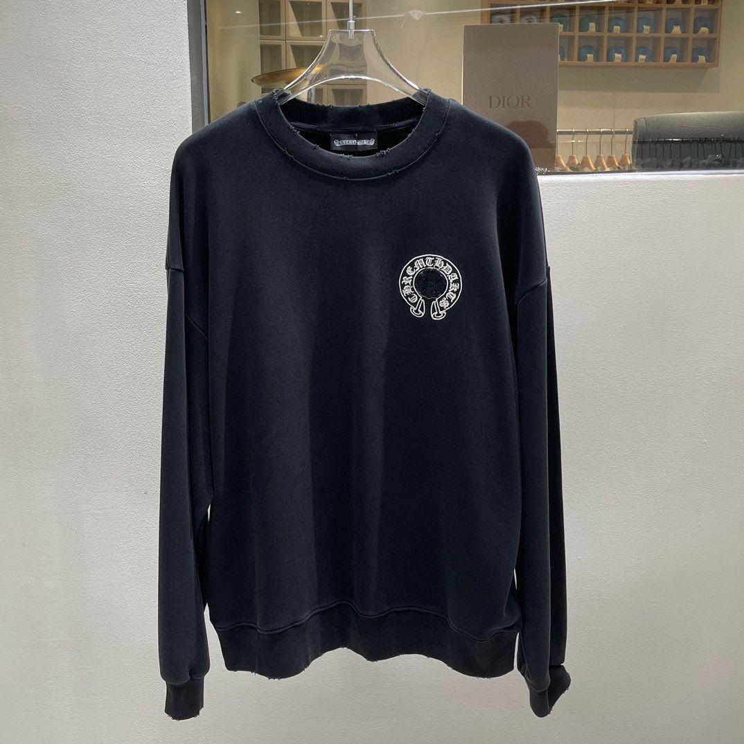 1:1 Version oversize black new arrival crewneck hoodie