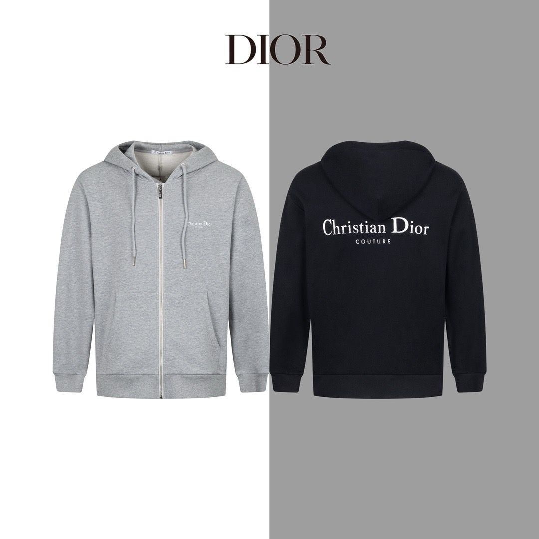 1:1 Version new arrival simple style with full logo zipper jacket hoodie
