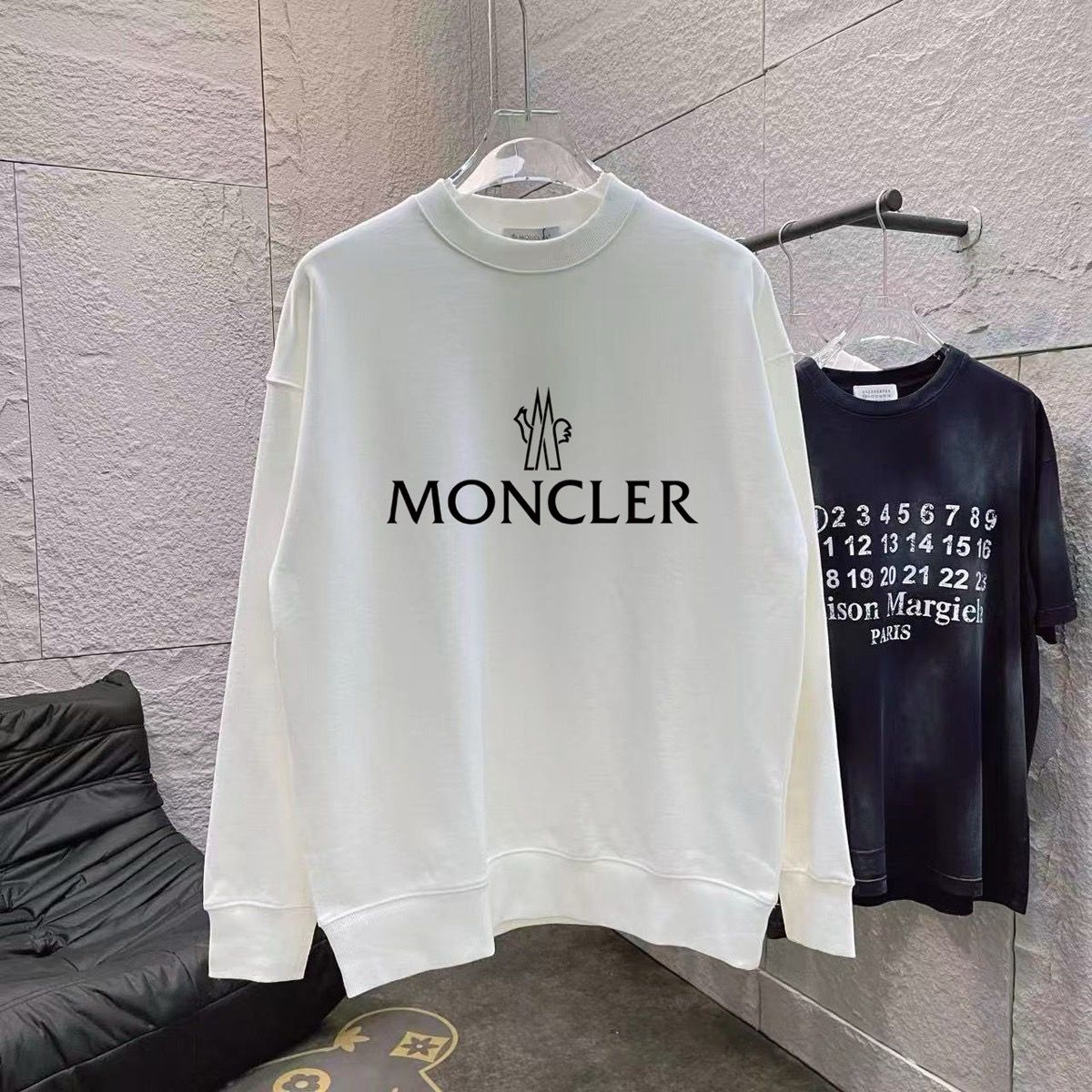 1:1 Version new arrival white color crewneck hoodie