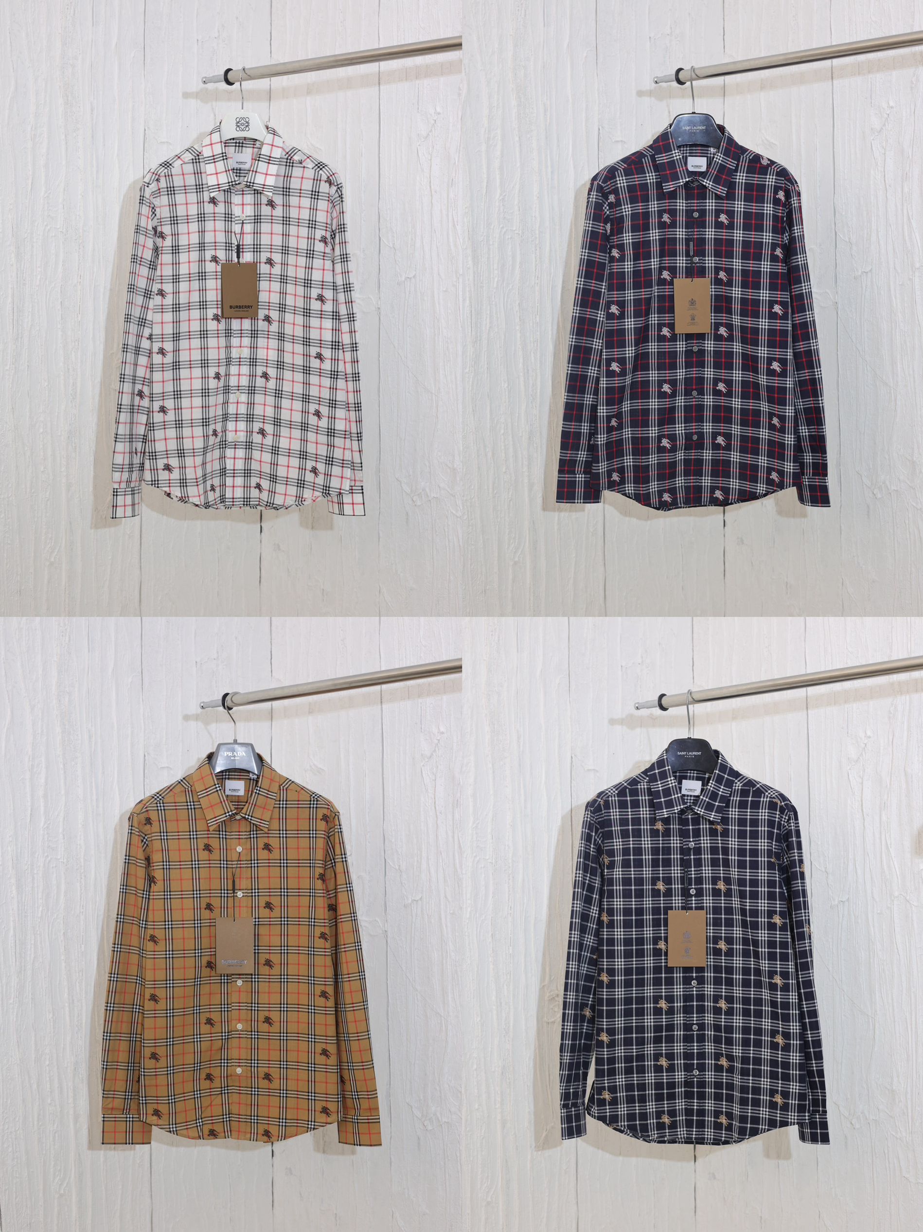 1:1 Version classic style plaid long sleeve shirt