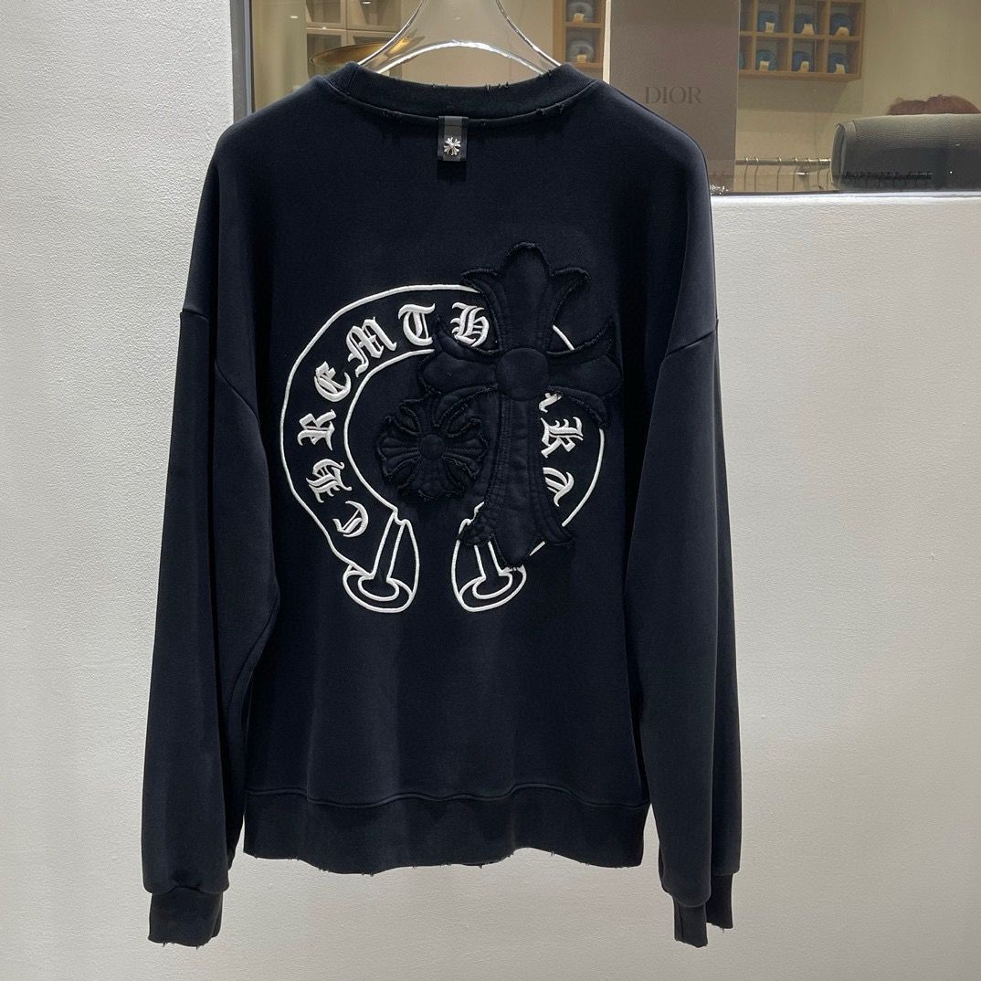 1:1 Version oversize black new arrival crewneck hoodie