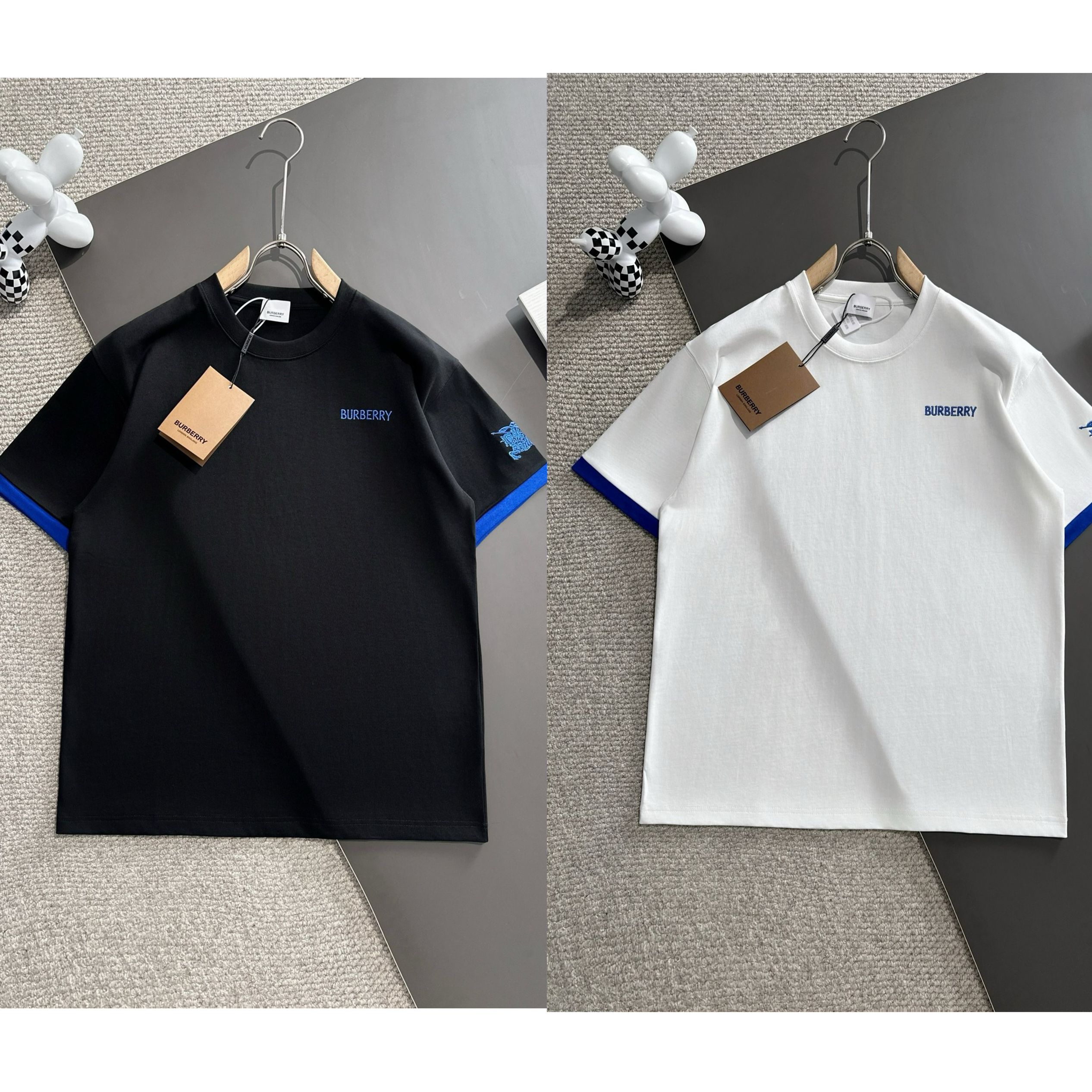 1:1 Version new blue embroidery logo tee