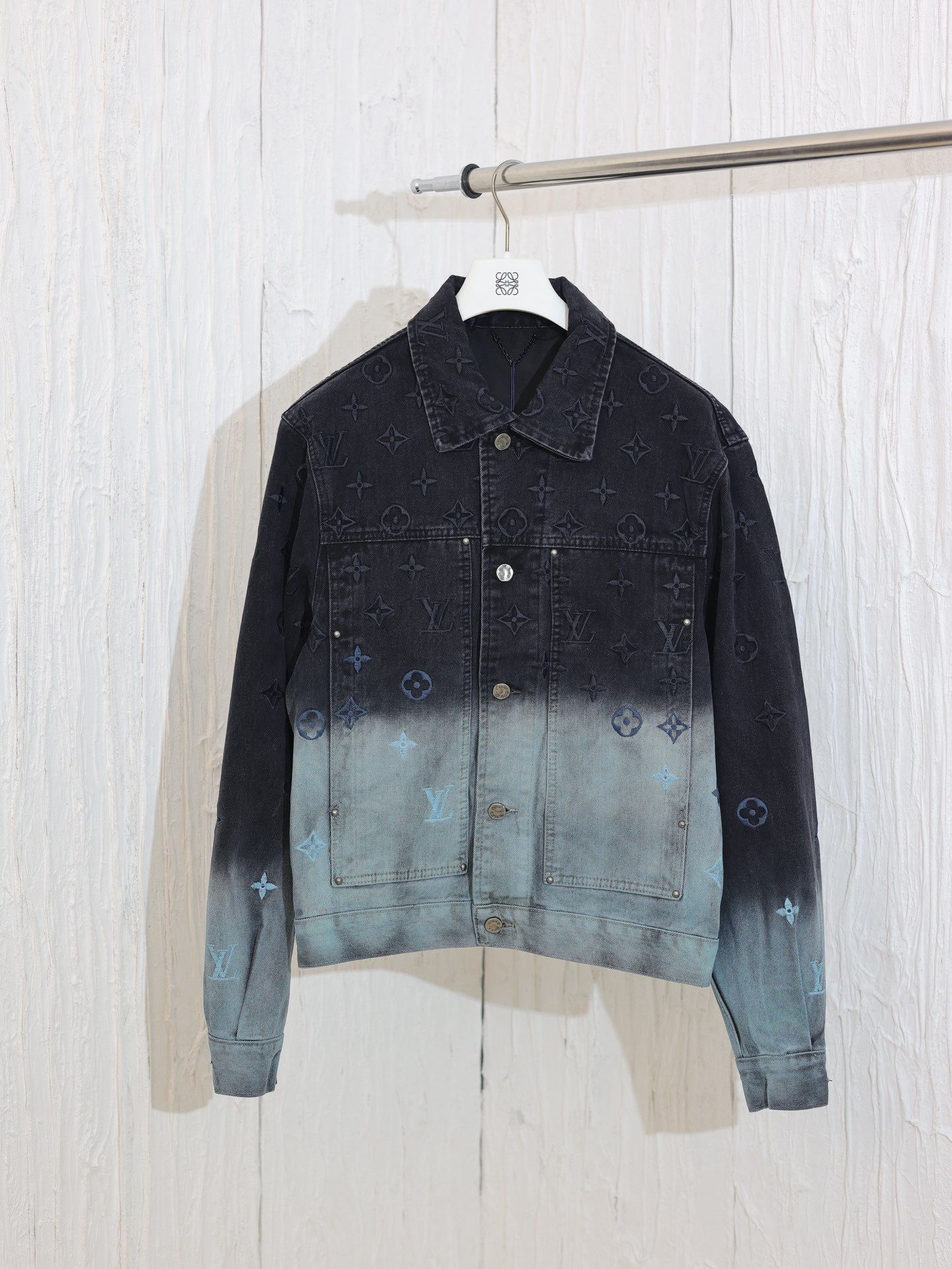 1:1 Version new arrvial gradient blue denim jacket