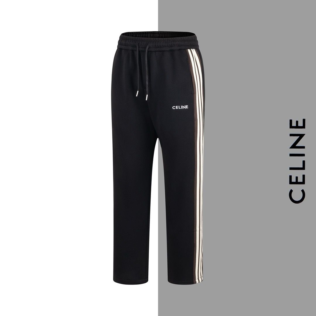 1:1 Version new arrival black with side stripes sweat pant