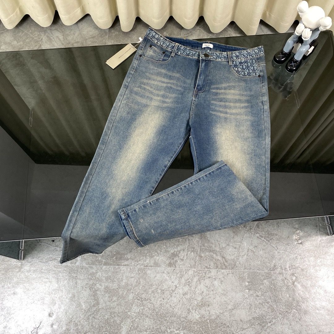 1:1 Version new logo pocket blue jeans