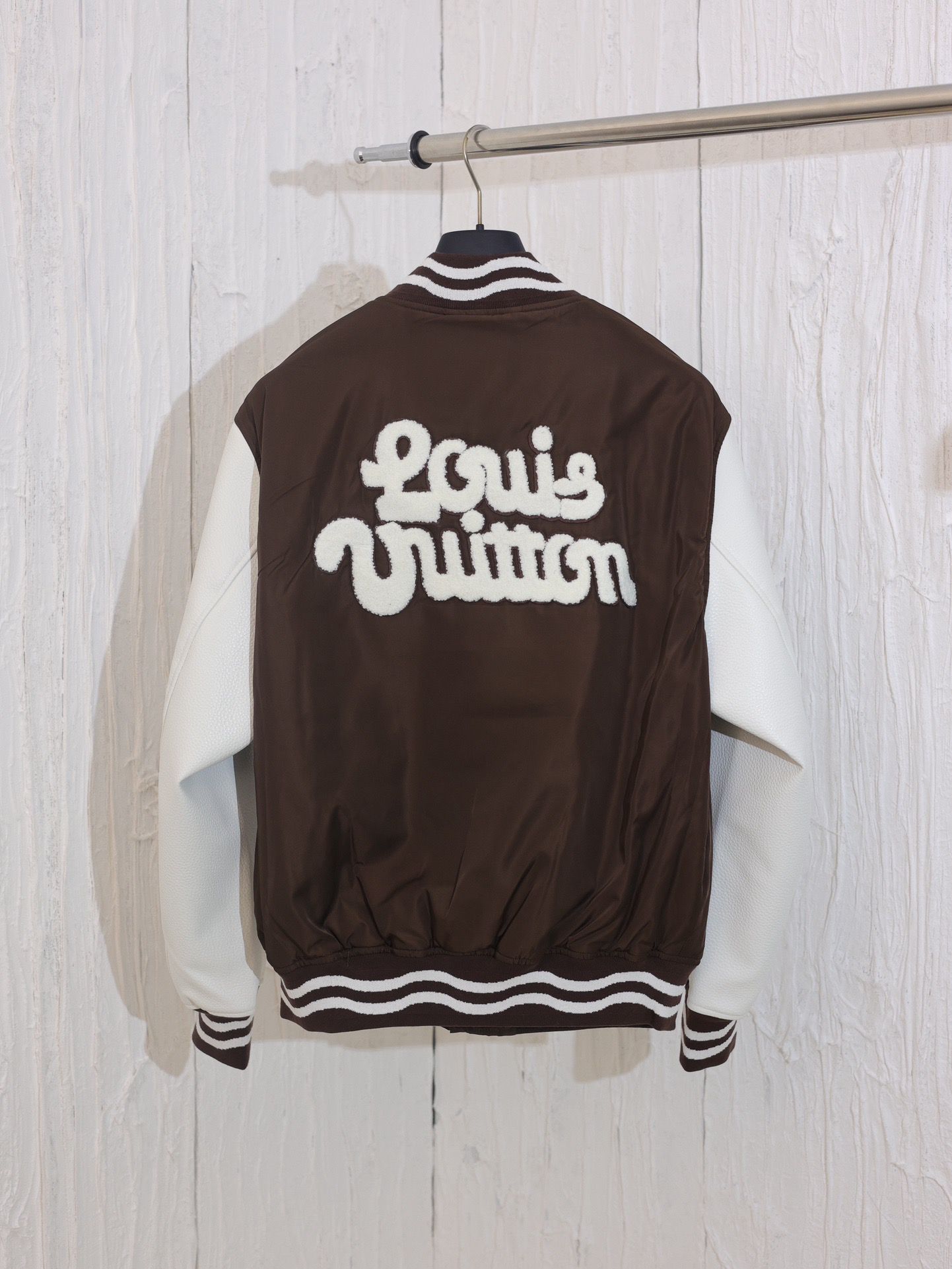 1:1 version 2024 new floral embroidery leather baseball jacket