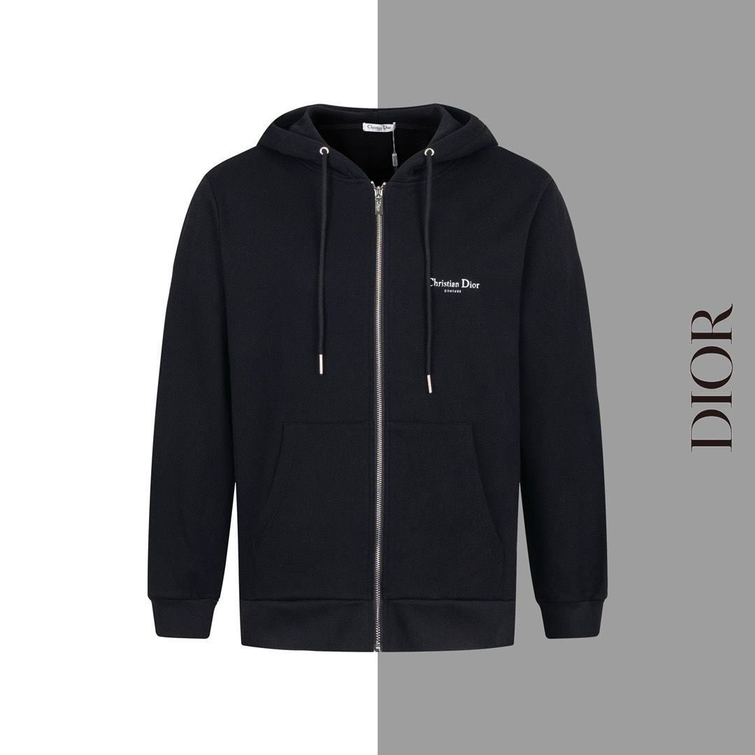 1:1 Version new arrival simple style with full logo zipper jacket hoodie