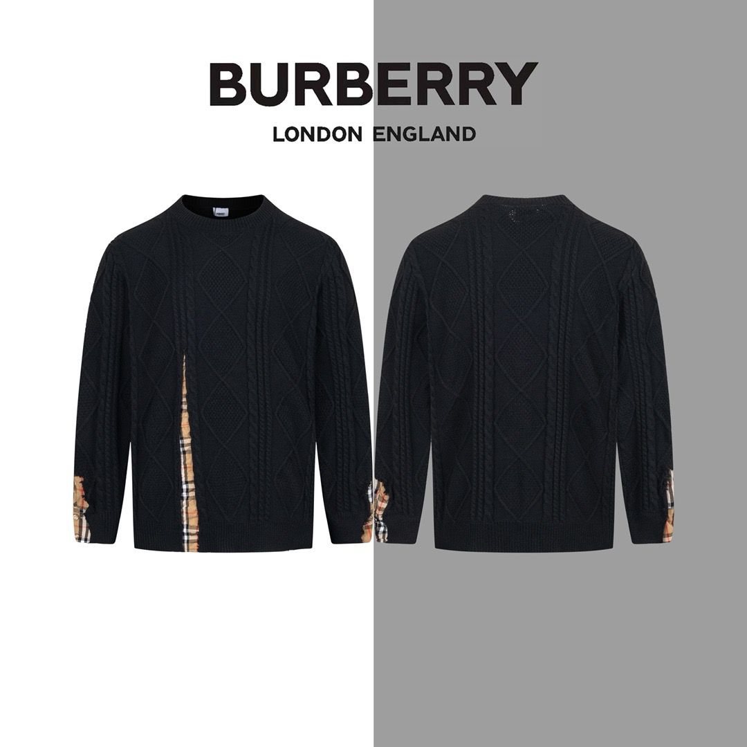 1:1 Version new arrival classic black with brown plaid sweater