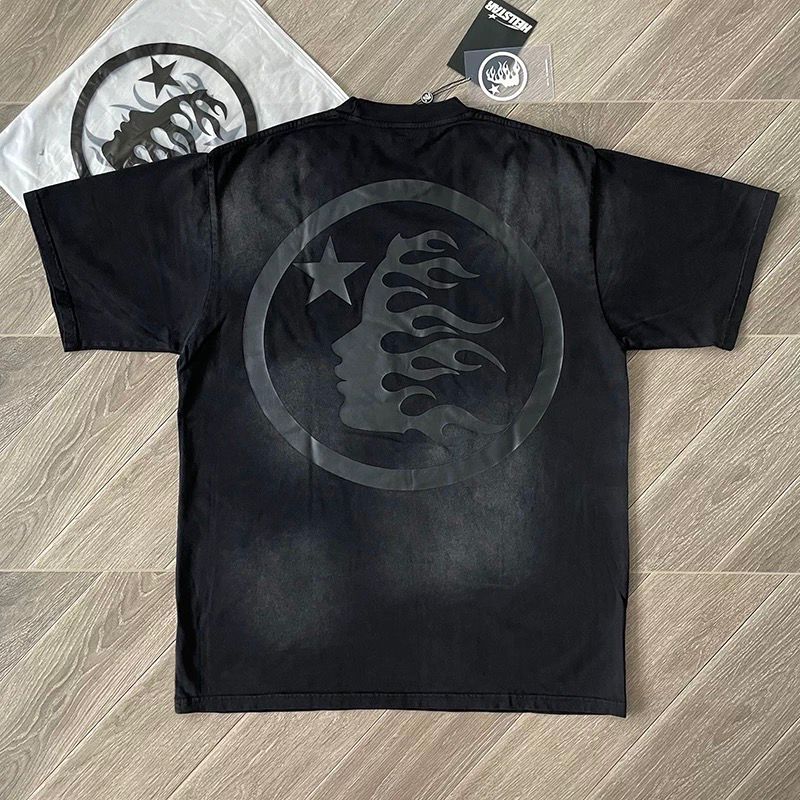 1:1 Version new gel sports logo washing black tee