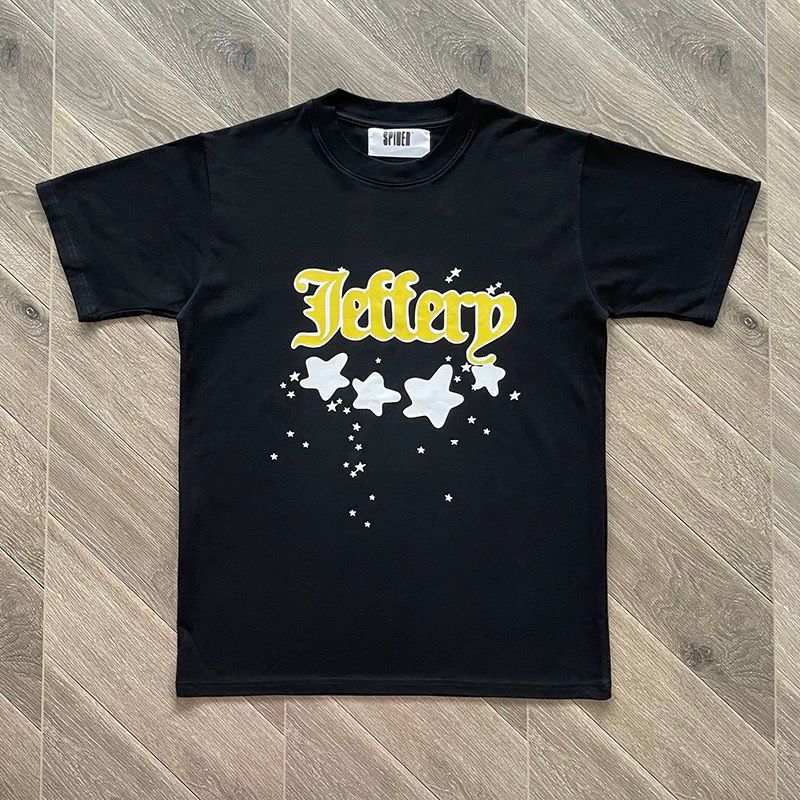 1:1 Version new arrival black with yellow star tee