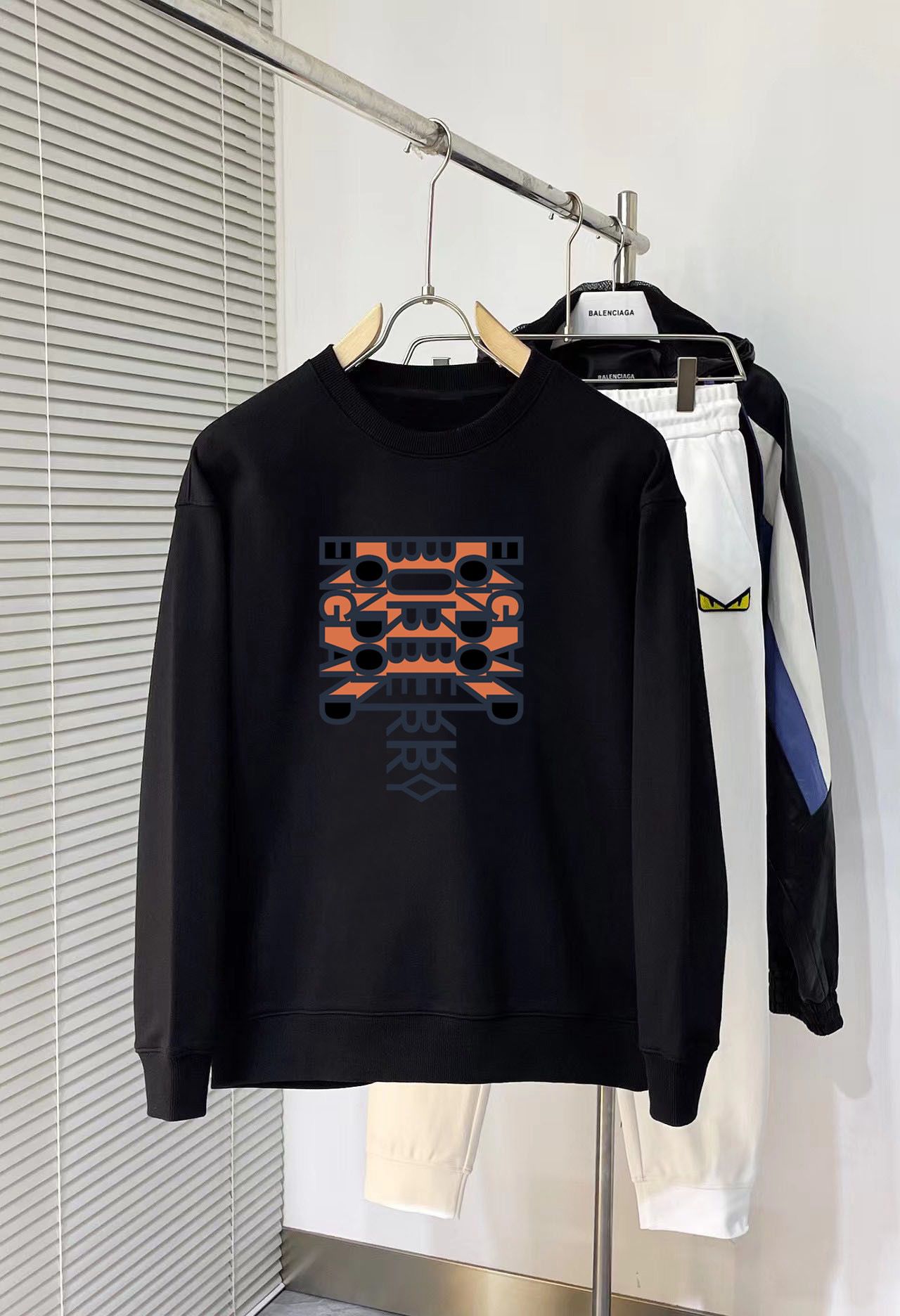 1:1 Verison new arrival orange print crewneck