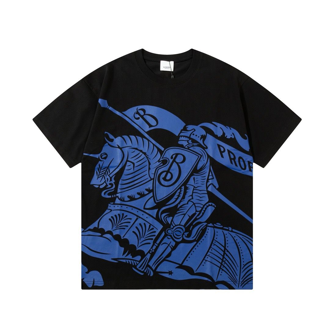 1:1 Version digital spray printing big war horse letter logo tee