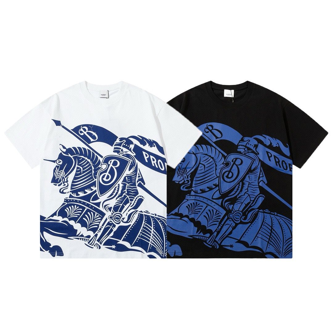 1:1 Version digital spray printing big war horse letter logo tee