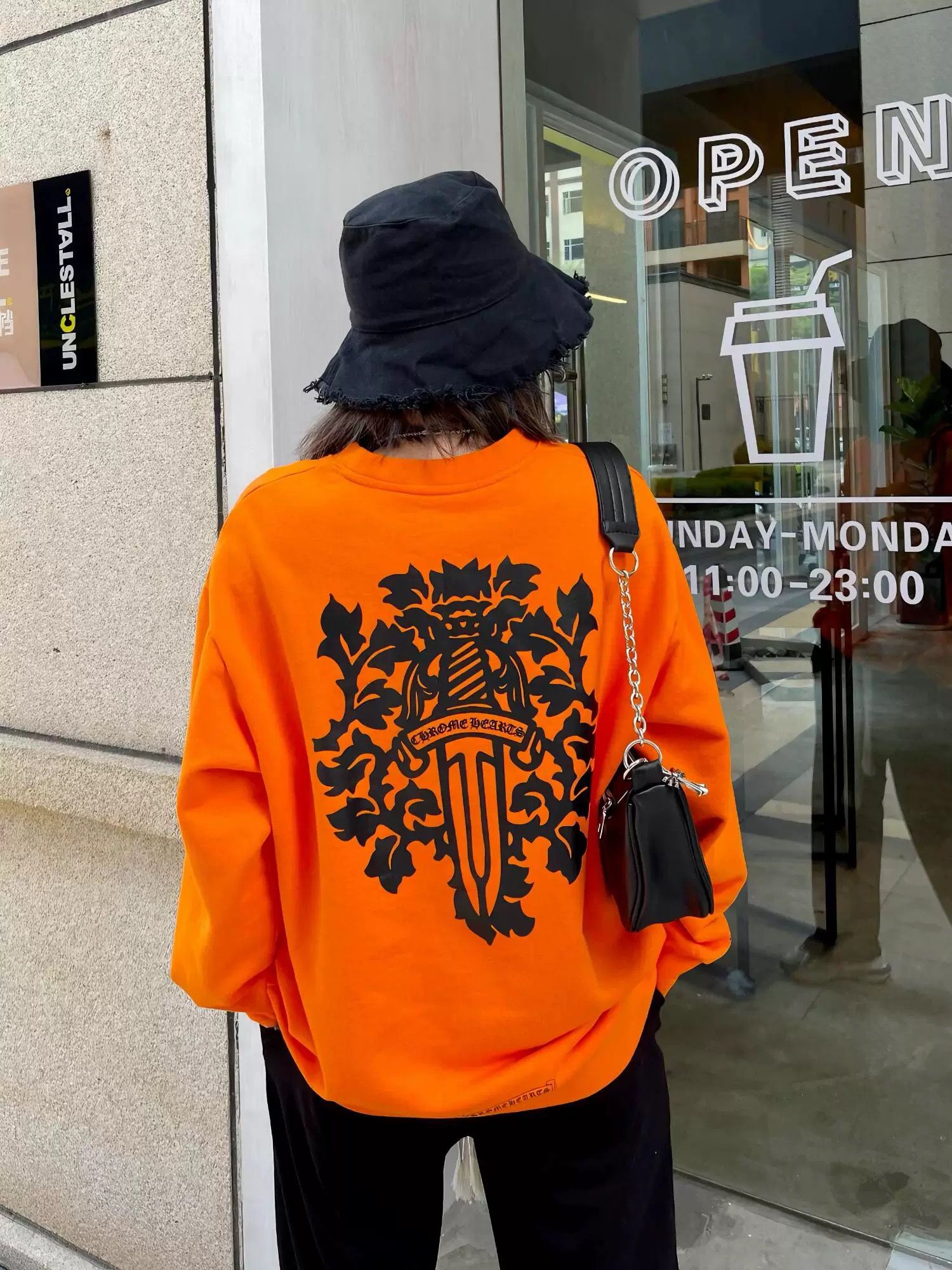 1:1 Version new arrival orange color crewneck