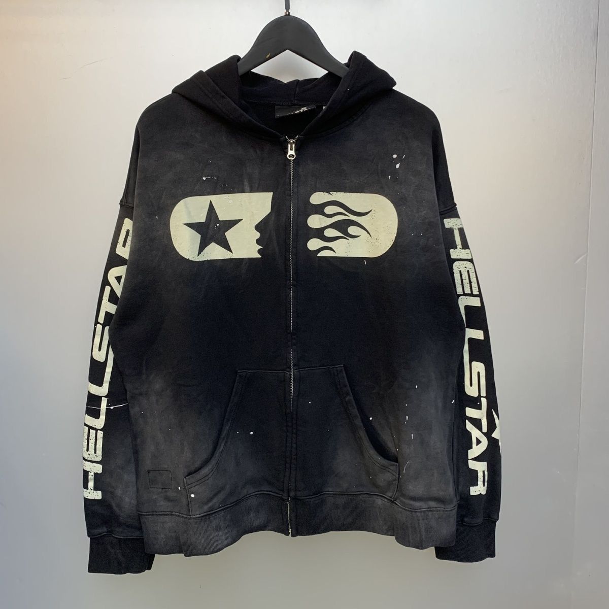 Classic style washing colors zipper hoodie