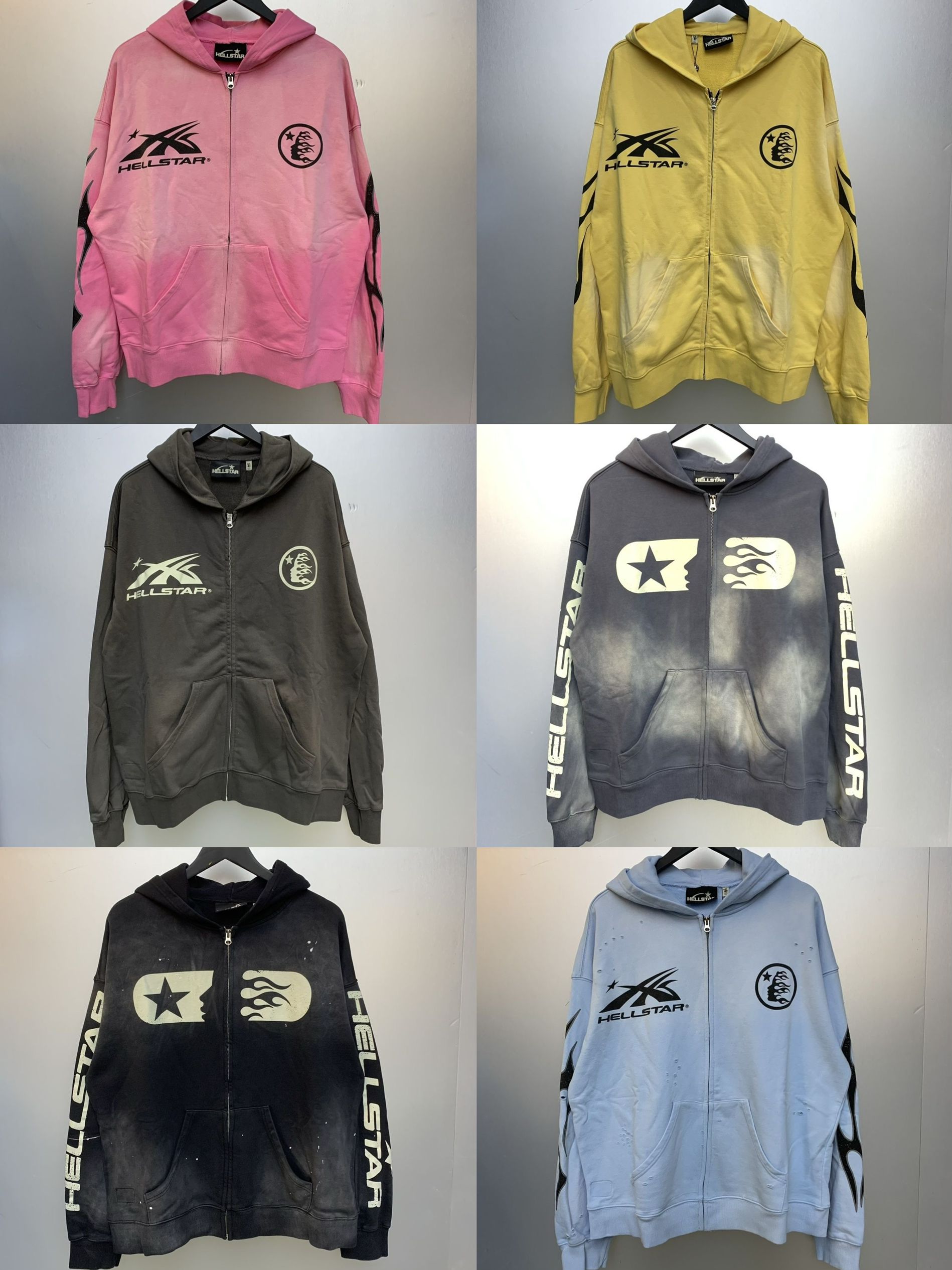 Classic style washing colors zipper hoodie