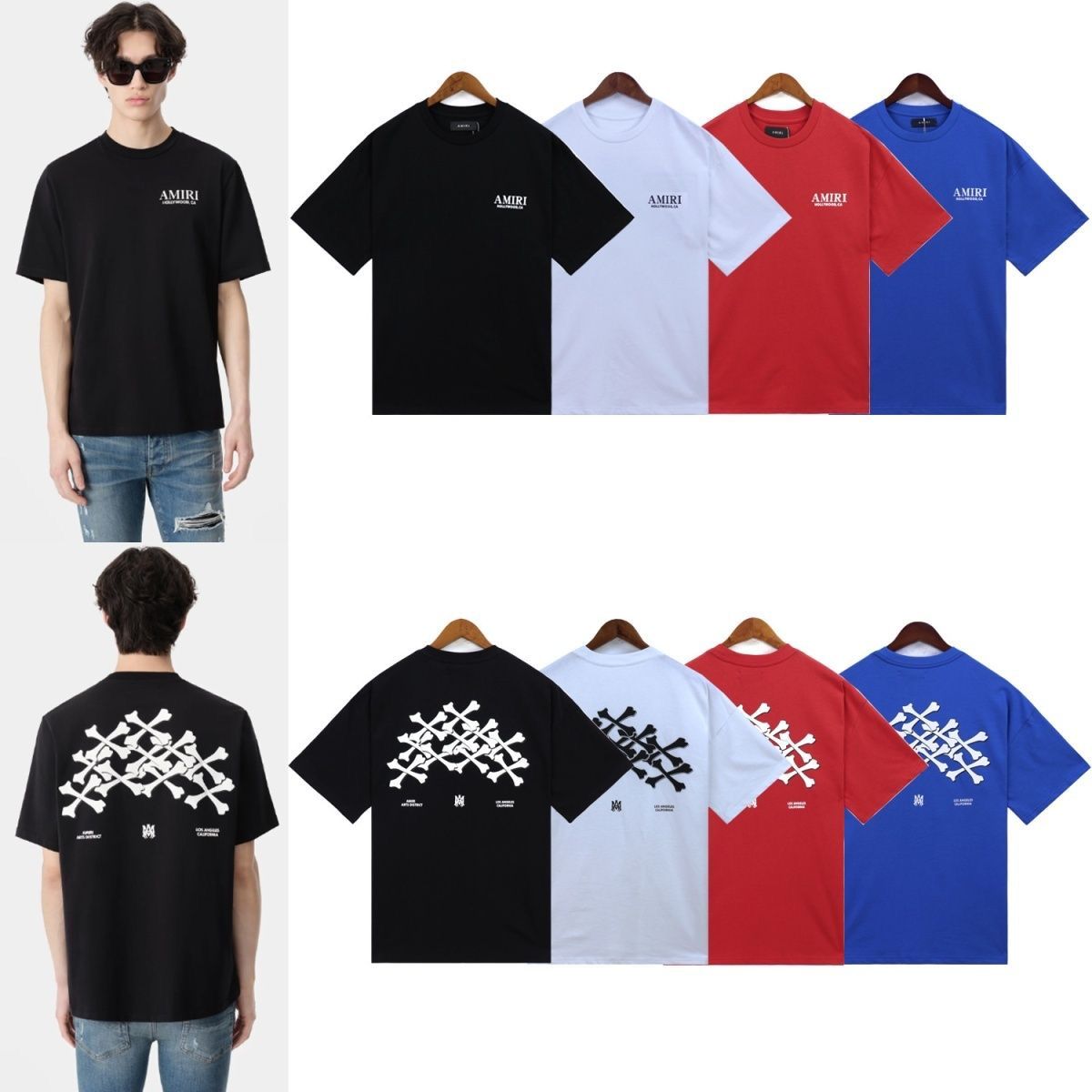 New arrival bone print at back tee
