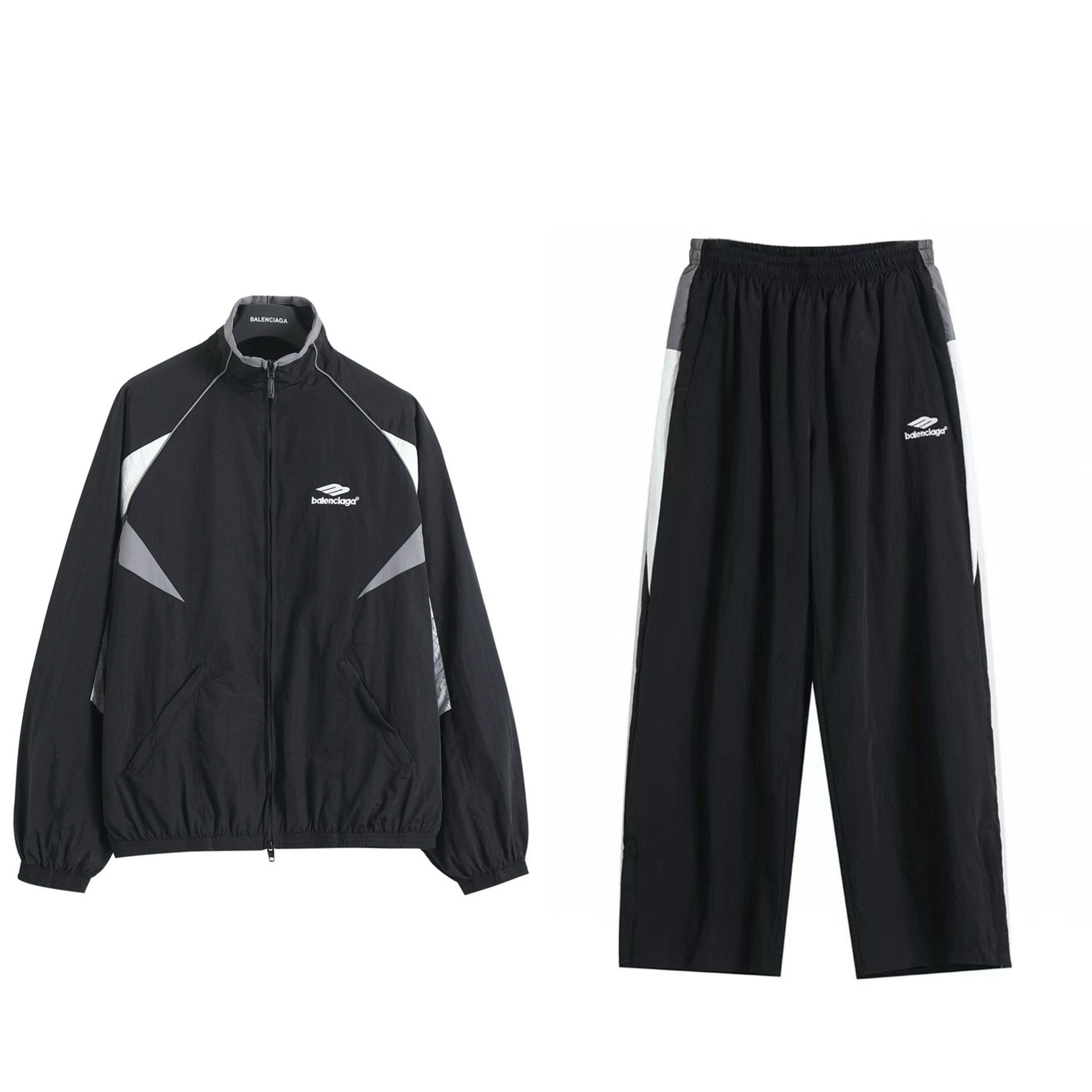 1:1 Verison black splicing sports tracksuit