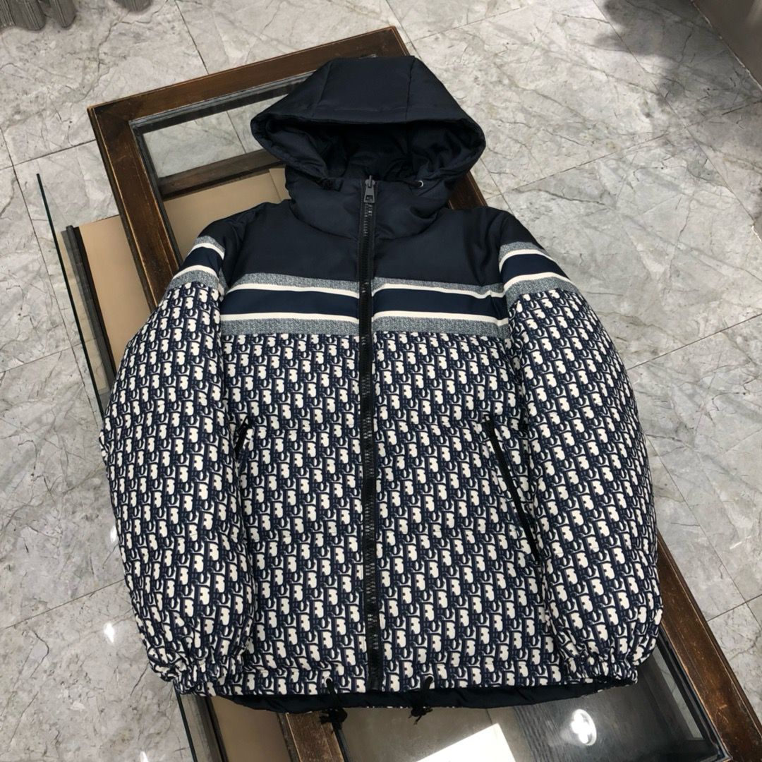 1:1 Version latest double side wearing full logo oblique down jacket