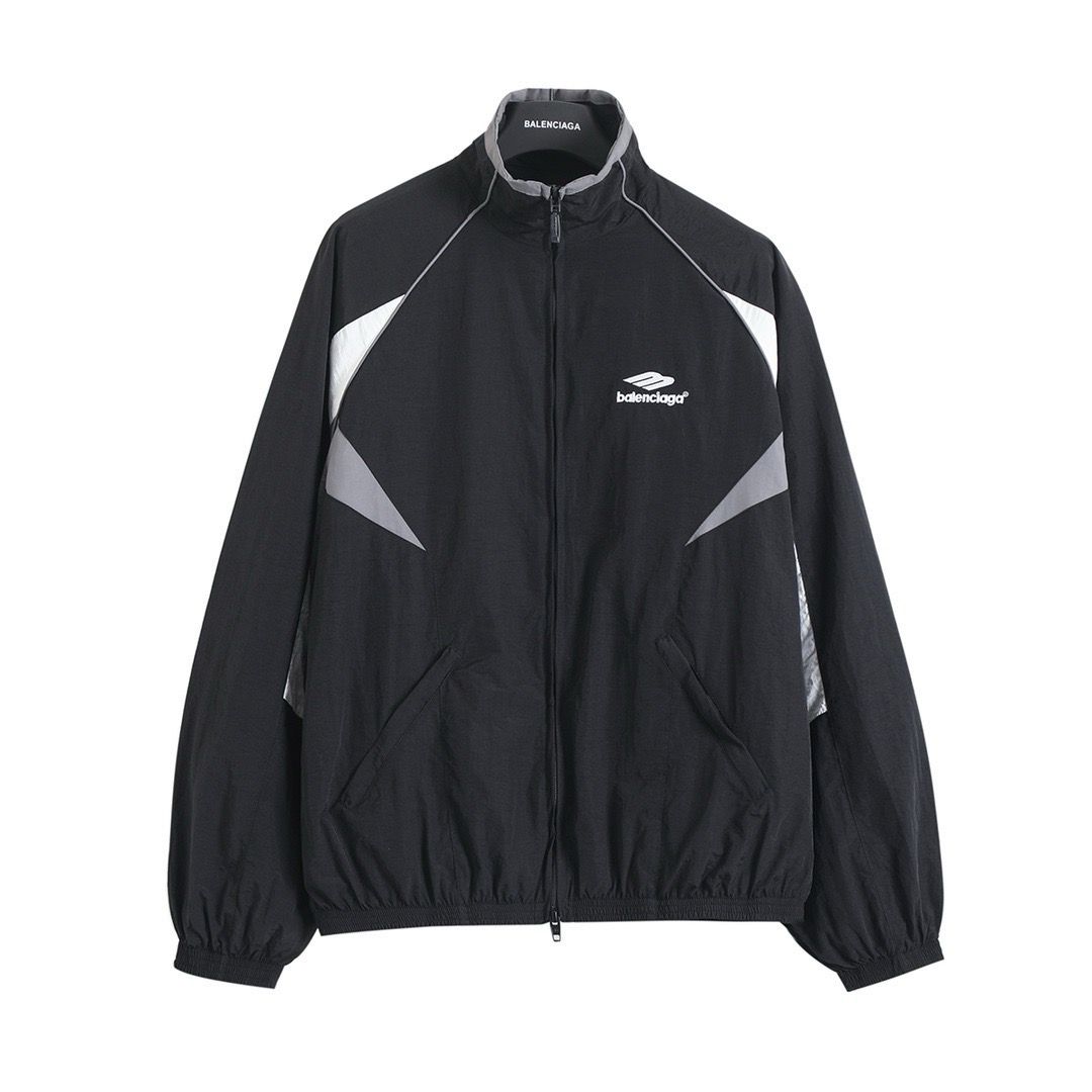 1:1 Verison black splicing sports tracksuit