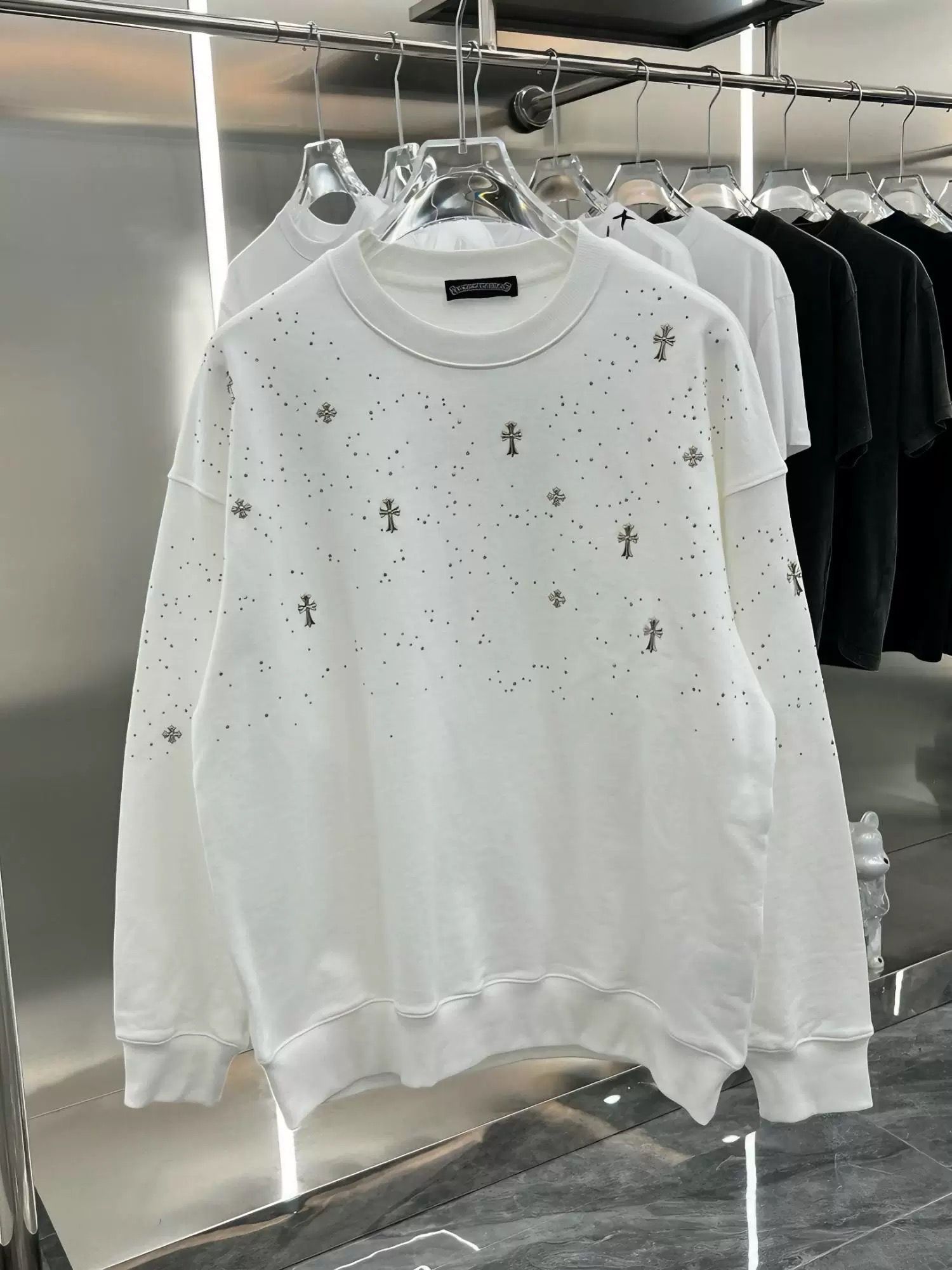 1:1 Version new arrival full metal logo crewneck