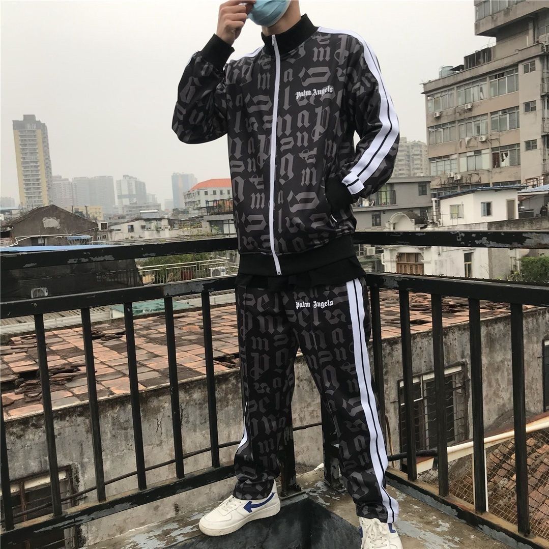 New arrival full logo letter printing tracksuit