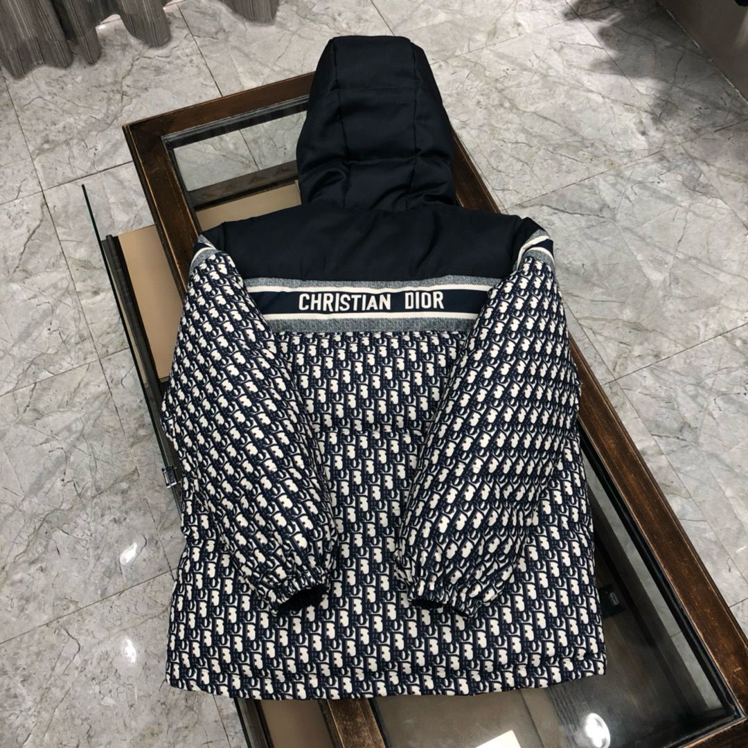 1:1 Version latest double side wearing full logo oblique down jacket