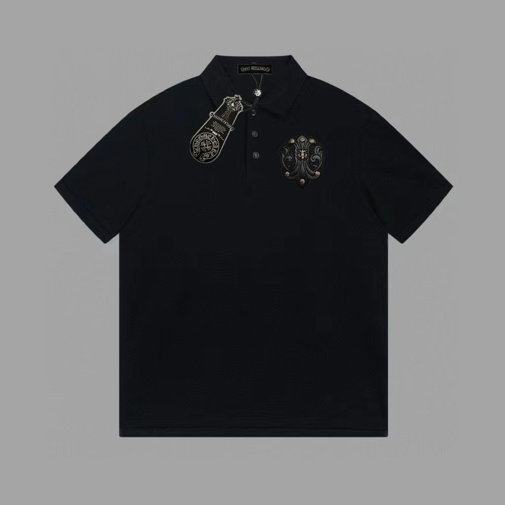 1:1 Version new arrival metal cross logo polo tshirt